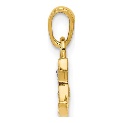 10K Yellow Gold Diamond Initial C Pendant – view 3