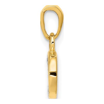 10K Yellow Gold Diamond Initial D Pendant – view 3