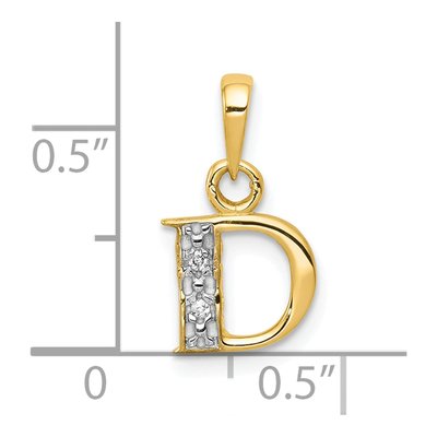 10K Yellow Gold Diamond Initial D Pendant – view 4