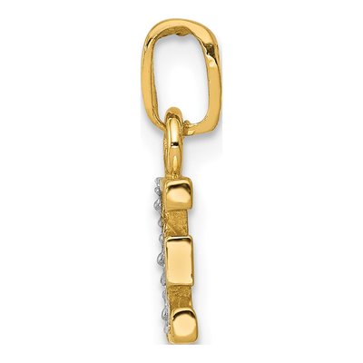 10K Yellow Gold Diamond Initial E Charm – view 3
