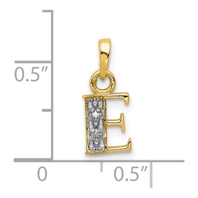10K Yellow Gold Diamond Initial E Charm – view 4