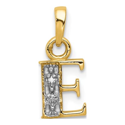 10K Yellow Gold Diamond Initial E Charm