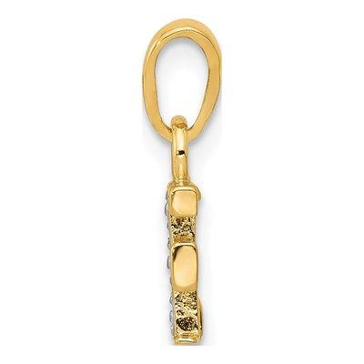 10K Yellow Gold Diamond Initial F Charm – view 3