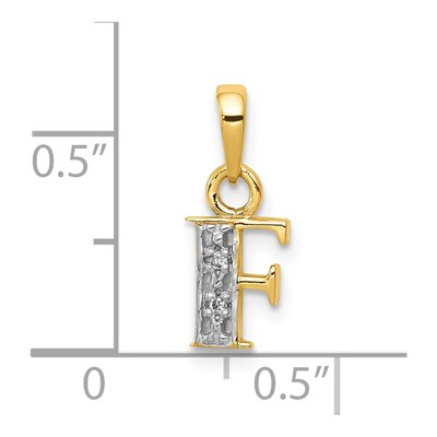 10K Yellow Gold Diamond Initial F Charm – view 4