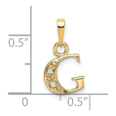 10K Yellow Gold Diamond Initial G Charm – view 4