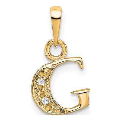 10K Yellow Gold Diamond Initial G Charm