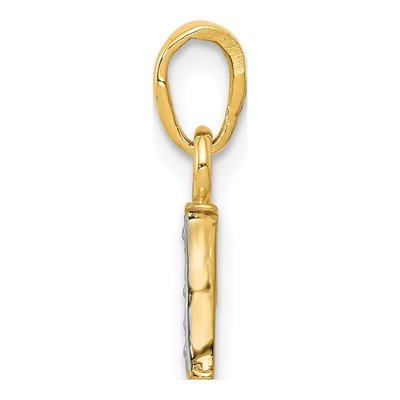 10K Yellow Gold Diamond Initial I Charm – view 3