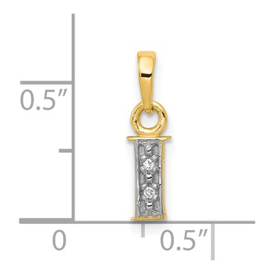 10K Yellow Gold Diamond Initial I Charm – view 4