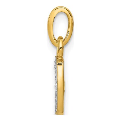10K Yellow Gold Diamond Initial J Charm – view 3