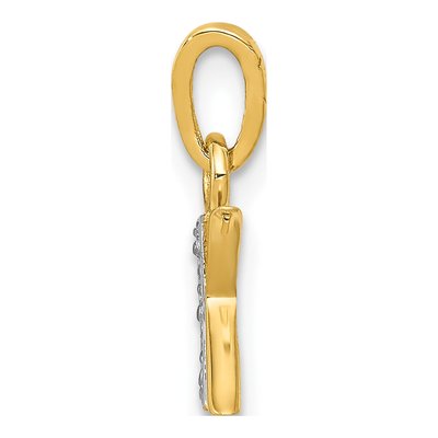 10K Yellow Gold Diamond Initial K Charm – view 3