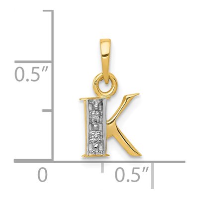 10K Yellow Gold Diamond Initial K Charm – view 4