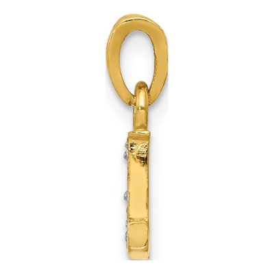 10K Yellow Gold Diamond Initial L Pendant – view 3