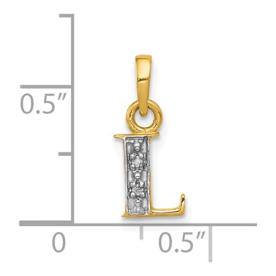 10K Yellow Gold Diamond Initial L Pendant – view 4