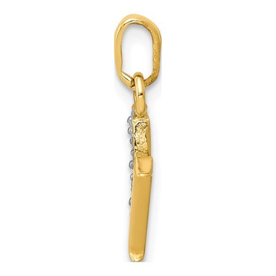 10K Yellow Gold Diamond Initial M Charm – view 3