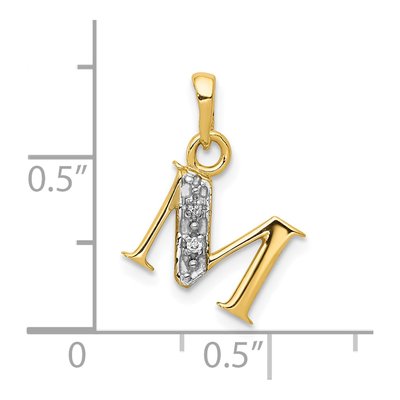 10K Yellow Gold Diamond Initial M Charm – view 4