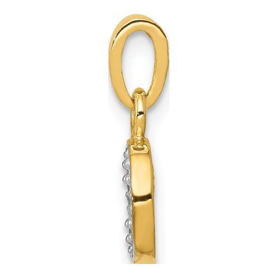 10K Yellow Gold Diamond Initial O Charm – view 3