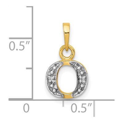 10K Yellow Gold Diamond Initial O Charm – view 4