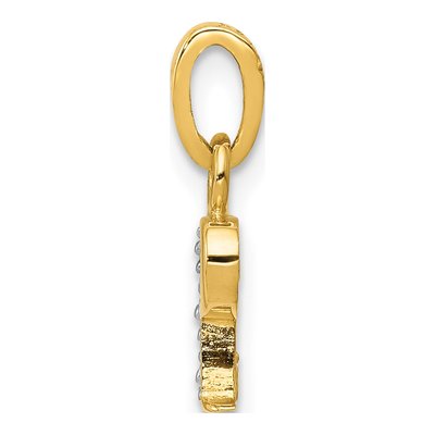 10K Yellow Gold Diamond Initial P Charm – view 2
