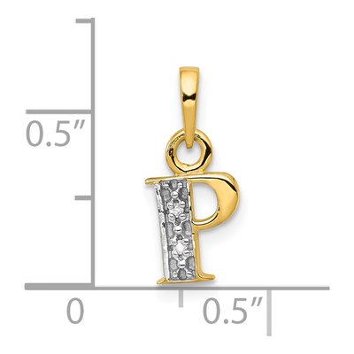 10K Yellow Gold Diamond Initial P Charm – view 3