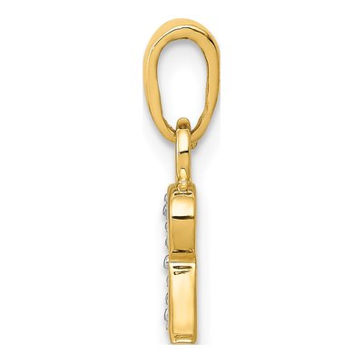 10K Yellow Gold Diamond Initial R Charm – view 3