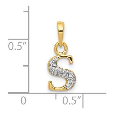 10K Yellow Gold Diamond Initial S Charm – view 4
