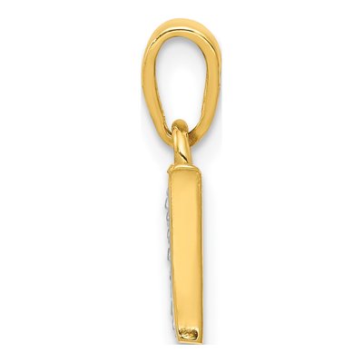 10K Yellow Gold Diamond Initial W Charm – view 3