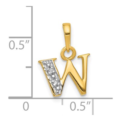10K Yellow Gold Diamond Initial W Charm – view 4