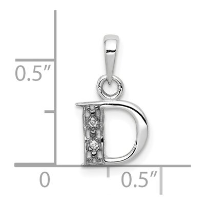 10K White Gold Diamond Initial D Pendant – view 3