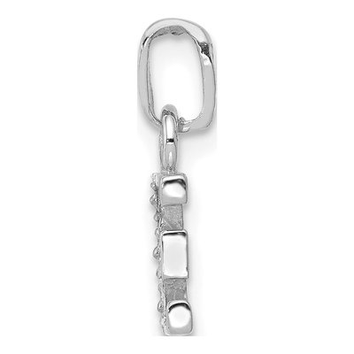 10K White Gold Diamond Initial E Pendant – view 3