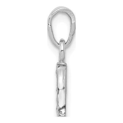 10K White Gold Diamond Initial I Pendant – view 2