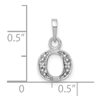 10K White Gold Diamond Initial O Pendant – view 4