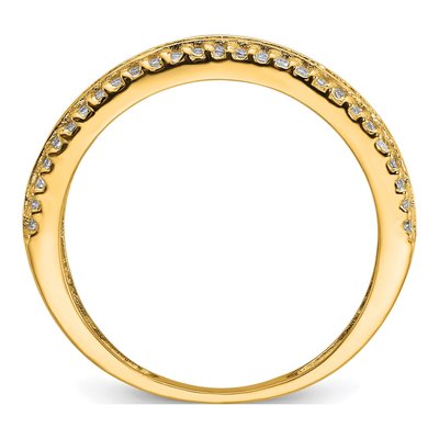 10K Yellow Gold CZ Wedding Band – view 3