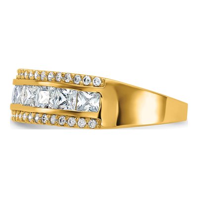 10K Yellow Gold CZ Wedding Band – view 4