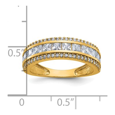 10K Yellow Gold CZ Wedding Band – view 6
