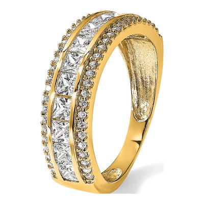 10K Yellow Gold CZ Wedding Band – view 8