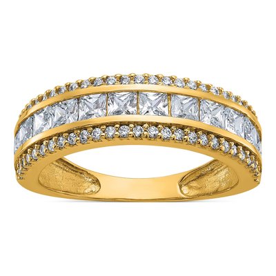 10K Yellow Gold CZ Wedding Band