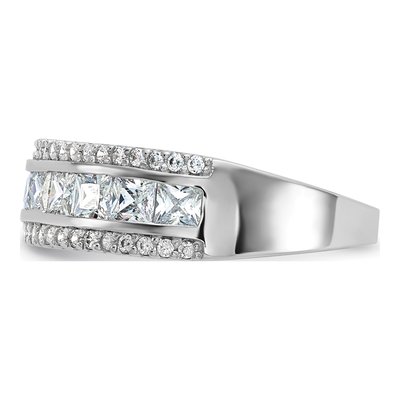 10K White Gold CZ Wedding Band – view 4