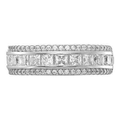 10K White Gold CZ Wedding Band – view 5