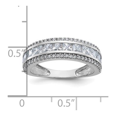 10K White Gold CZ Wedding Band – view 6