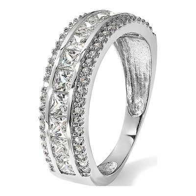 10K White Gold CZ Wedding Band – view 8