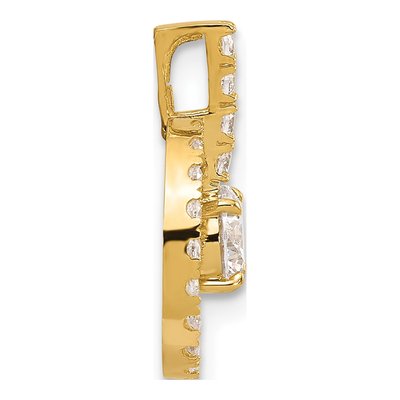 10K Yellow Gold CZ Tiara Collection Pendant – view 3