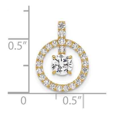 10K Yellow Gold CZ Tiara Collection Pendant – view 5