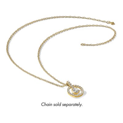 10K Yellow Gold CZ Tiara Collection Pendant – view 6