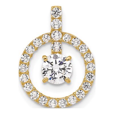 10K Yellow Gold CZ Tiara Collection Pendant