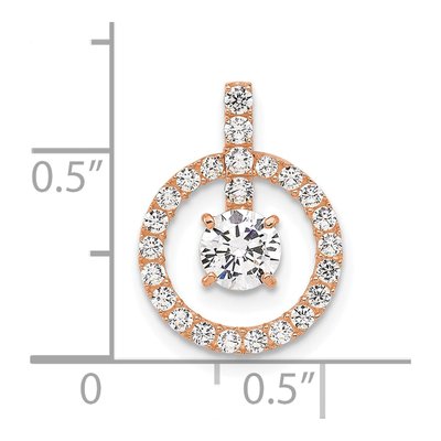 10K Rose Gold CZ Tiara Collection Pendant – view 5