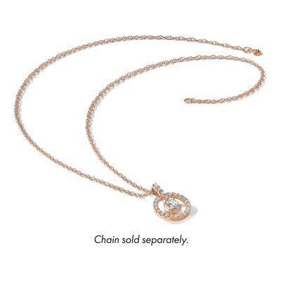 10K Rose Gold CZ Tiara Collection Pendant – view 6