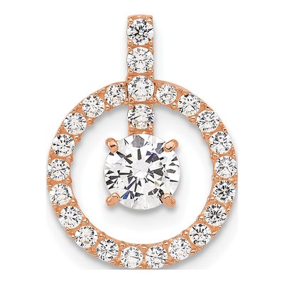 10K Rose Gold CZ Tiara Collection Pendant