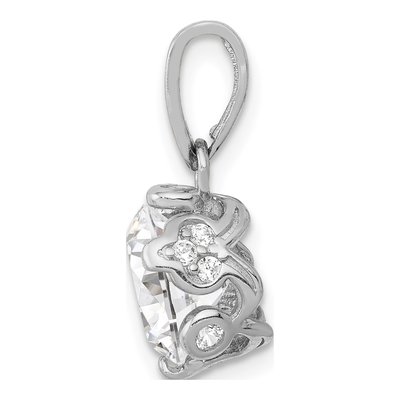 10K White Gold CZ Tiara Collection Pendant – view 3