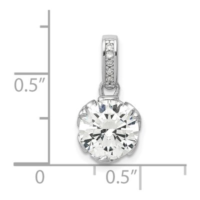 10K White Gold CZ Tiara Collection Pendant – view 4