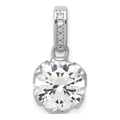 10K White Gold CZ Tiara Collection Pendant